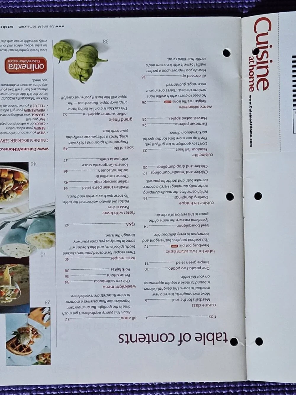 Share Cuisine at Home Magazine Oct 2007 Issue 65 Comfort Food Fall Recipes Pasta